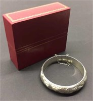 Beautiful Etched Sterling Silver Bracelet