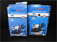 New 2 Boxes Nitrile Black Disposable Gloves