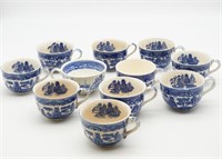 Vintage Japanese Blue Willow Cups