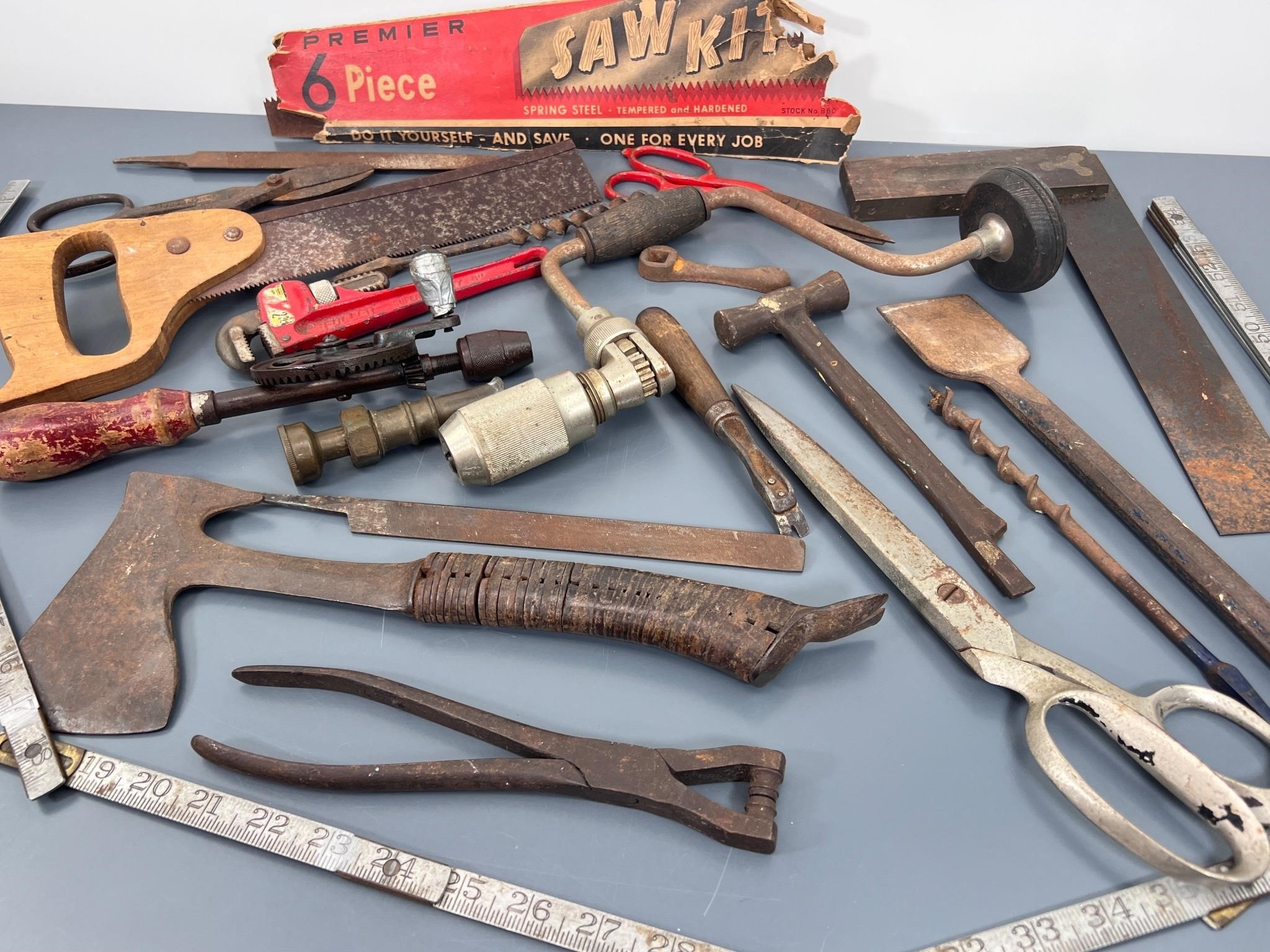 Collection of Vintage Tools - Chisel - Augers etc