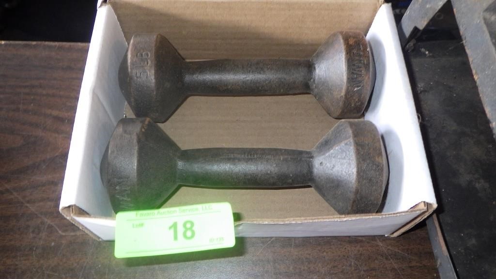 (2) 5LB. DUMBELLS