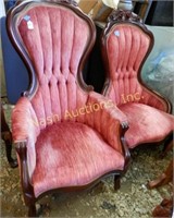 pair of Victorian style chairs