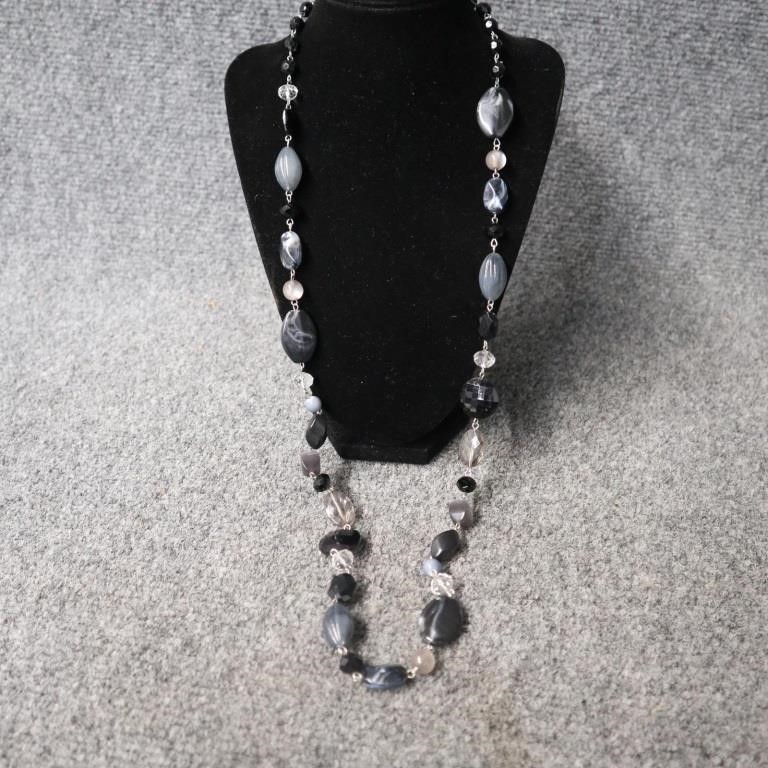 Crystal Plastic Bead Necklace