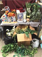 Large Lot Of Floral And Silk Plants