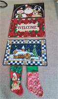 Christmas rugs and stockings