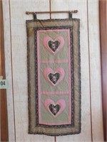 Hanging "heart" quilt, 16 x 38 - 1987 Kathryn