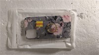 IPHONE 12 MINI CASE FLOWER GREY WITH A RING