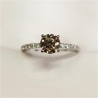 Certified 14K  Fancy Diamond (~0.93ct) Ring