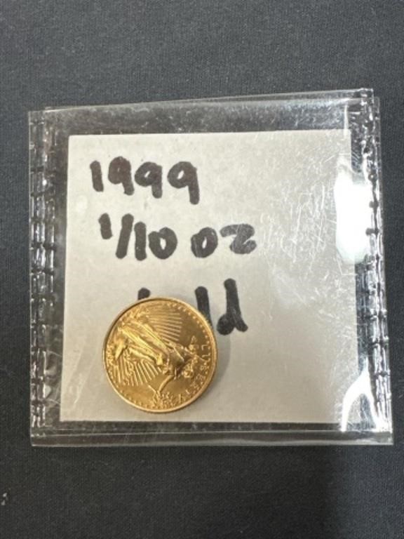 1999 1/10 oz. Gold Coin in Clear Envelope ***local