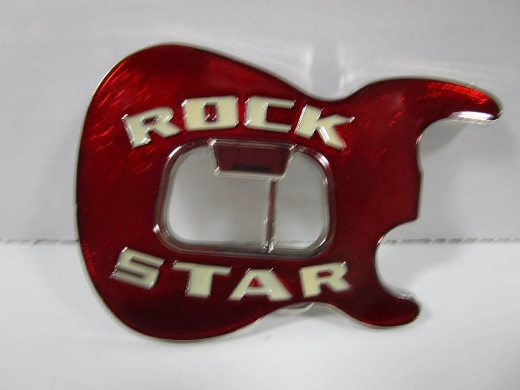 NEW ROCK STAR BELT BUCKLE WITH OPENER 4"