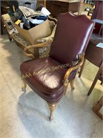Faux leather armchair - wear and hole on seat,