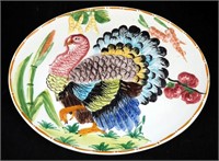 19" Made In Italy Turkey Hand Painted Platter