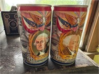 2 Falstaff Beer Cans G. Washington & John Adams
