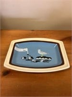 Vtg. Sea shore bird Sandygate Pottery dish 7"x4"