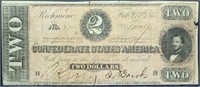 Genuine 1864 CSA $2 note
