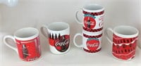 (5) 1997 Coca-Cola Coffee Mugs