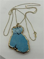 Sterling & Gold Vermeil Chunky Turquoise Necklace