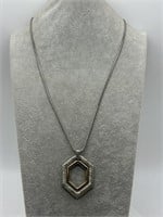 Brighton Silver & Gold Tone Open Hexagon Necklace