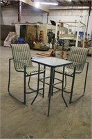 Patio Pub Style Table W/ (2) Chairs Approx 24"x24"