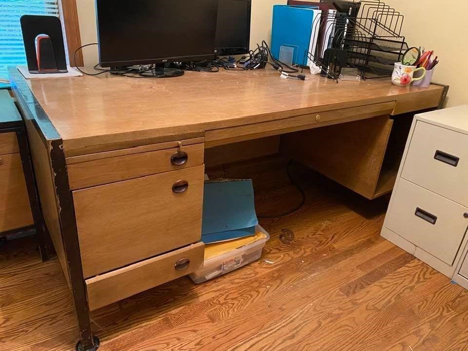 HUGE Old Wooden Desk