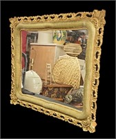 ANTIQUE ORNATE GOLD FRAMED MIRROR - NO SHIPPING