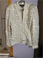 Stylish White Glittered Jacket