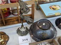 Metal Note Holder and Bowl