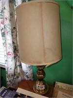 BRASS COLORED TABLE LAMP W/ SHADE