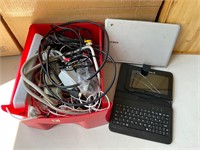 Container with cords & broken untested electronics