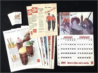 1980 Coca-Cola Calendar, Vtg Mag Ads +