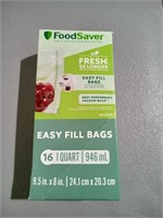 16ct FoodSaver 1 Quart Bags