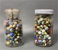 2 - Quart Jars of Marbles