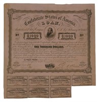 $1000 Confederate Bond, Act of February 20, 1863