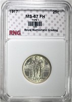 1917 TYPE 1 STANDING LIBERTY QUARTER