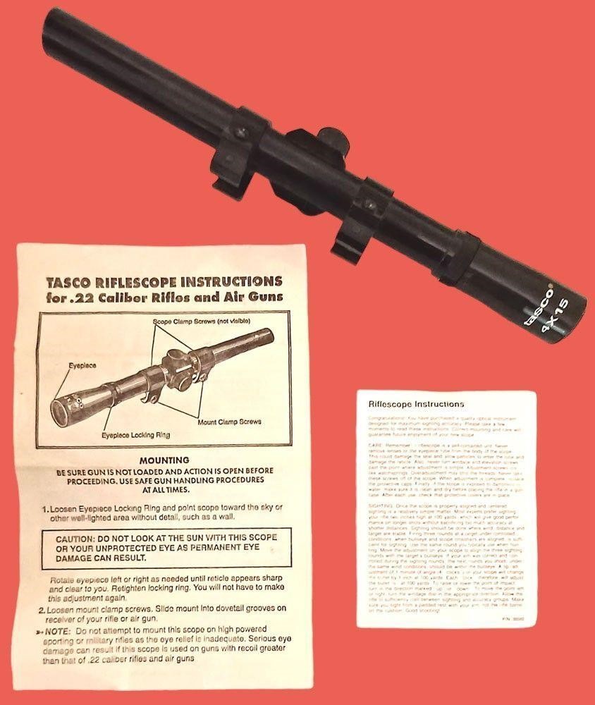 .22 Caliber RIFLE & AIR GUN TASCO 4x15 RIFLE SCOPE