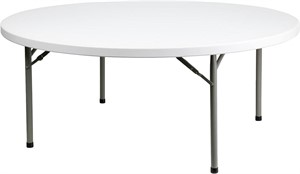 Flash Furniture 6ft Round Plastic Folding Table