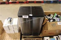 double stainless steel trash can