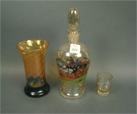 4 pc. Czech Lot: Decanter, Stopper, (1) Shot Glass
