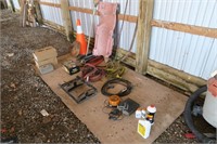 Pallet lot - tractor step, cables & misc