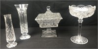 Fostoria American pattern candy dish to Crystal