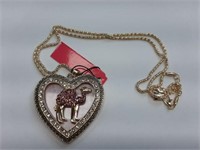 FANCY CAMEL ON RHINESTONE HEART / REVERSIBLE