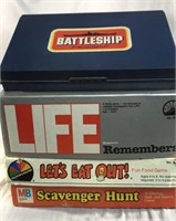Vintage Board Games, Battleship, Scavenger Hunt
