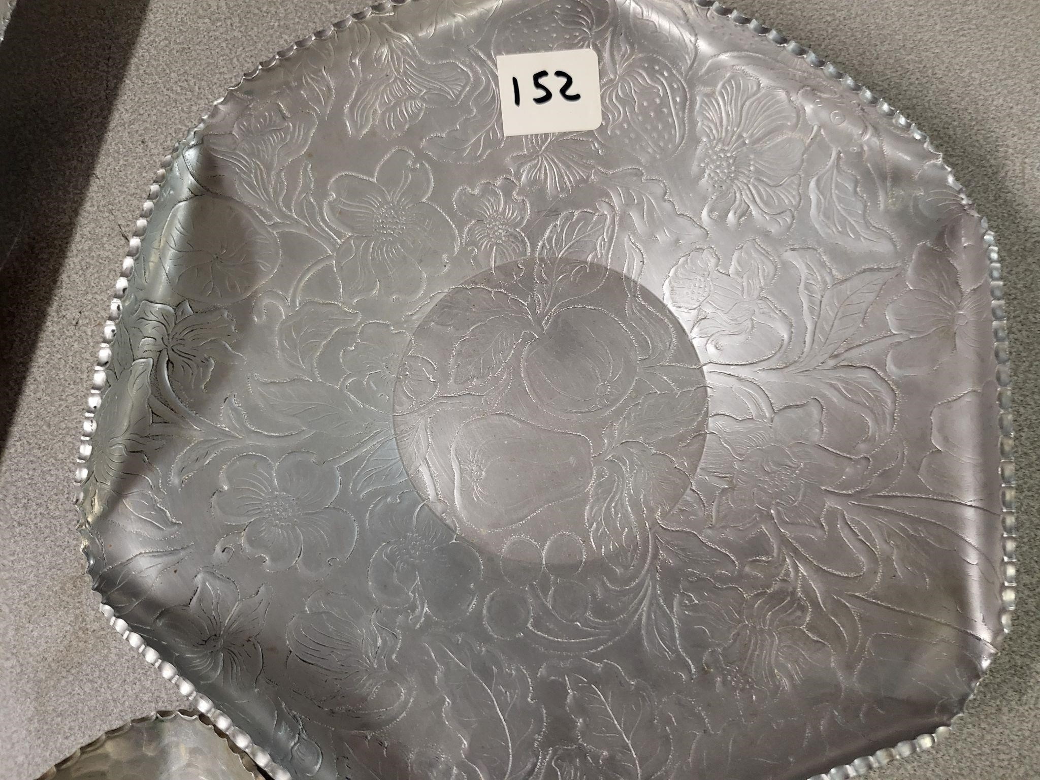 vtg hammered Aluminum tray lot