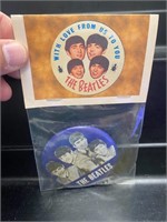 The Beatles Button in Package-Blue