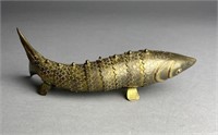 Vintage Articulated Asian Brass Fish 8"