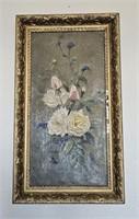 ANTIQUE OIL ON CANVAS ORNATE FRAME ADA BEESON 57