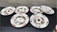 6 Appetizer Card Playing Plates 8" Diameter