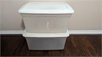 2 STERILITE LARGE PLASTIC STORAGE BOXES