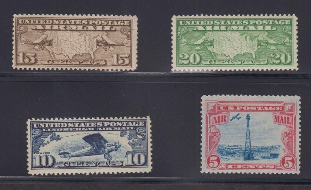 US Stamps #C8-C11 Mint NH, fresh early airmails