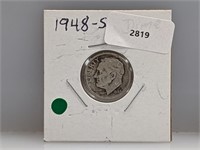 1948-S 90% Silver Roos Dime